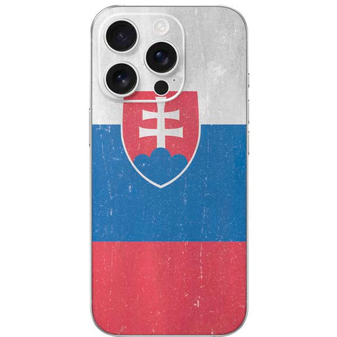 Slovakia Flag Distressed iPhone 16 Pro Skin